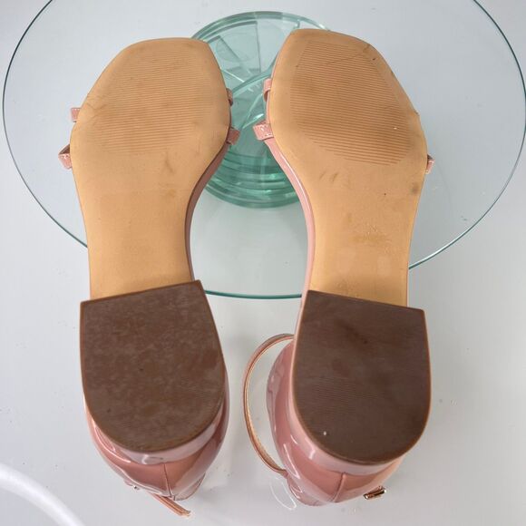 14th & Union Jemma Sandals Pink Patent Leather Pink Ankle Strap - Picture 7 of 9